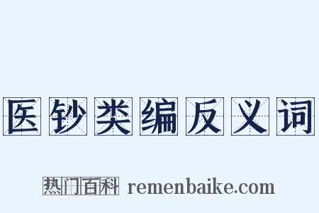 医钞类编反义词是什么意思的图片